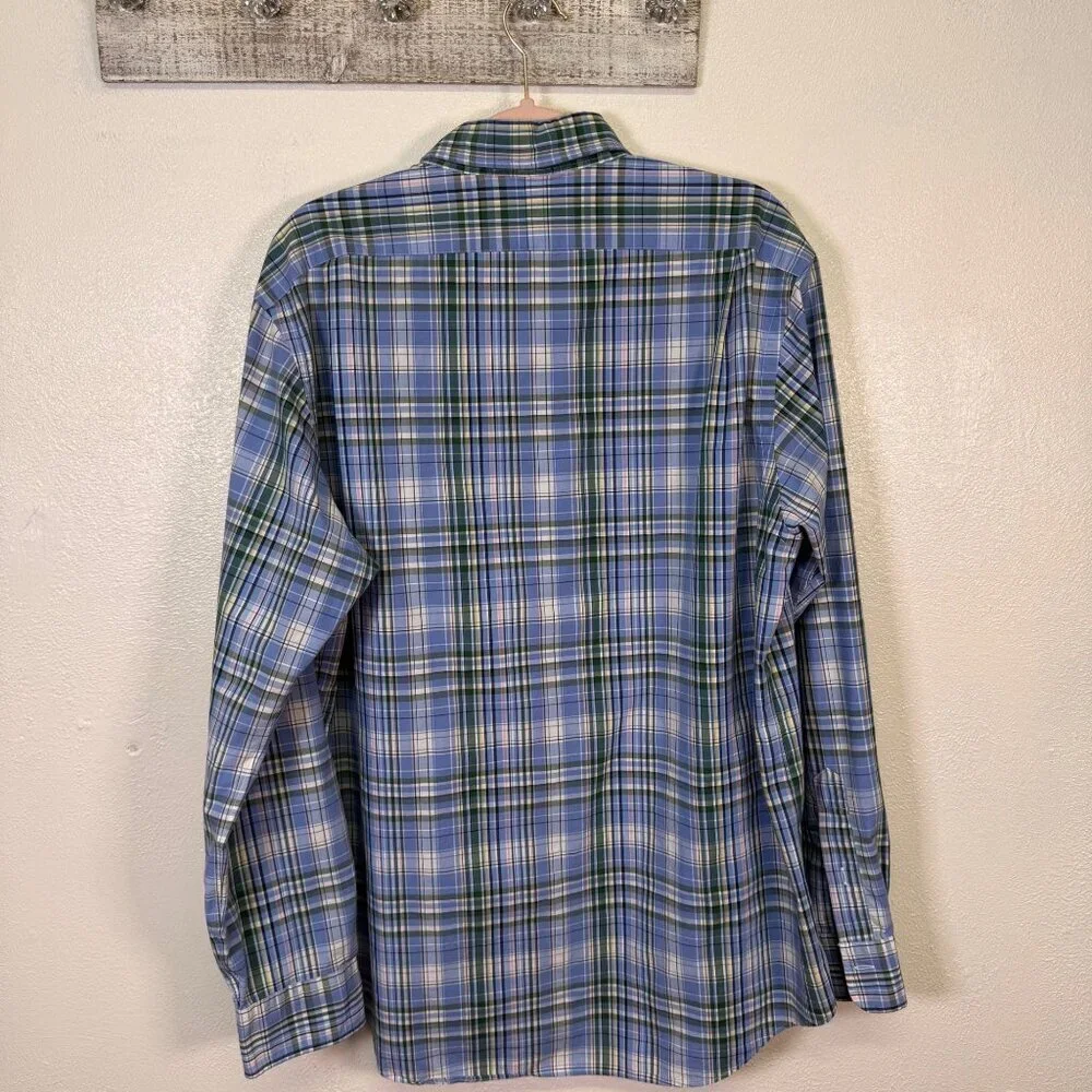 Polo Ralph Lauren Men's Classic Fit Plaid Button-Down Shirt XL Blue/Green Preppy